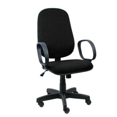 Imagem de Cadeira Presidente Operativa Com Braço Tecido Preto - Ultra Móveis - U