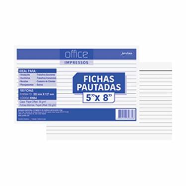 Imagem de Ficha Pautada 5x8 203x127 mm 100 Folhas, Jandaia