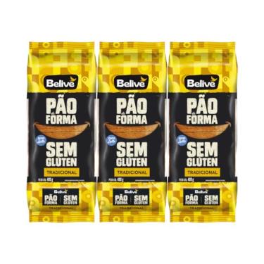 Imagem de Kit com 3 Pacotes de Pão de Forma Tradiconal sem Glúten de 400g cada - Belive