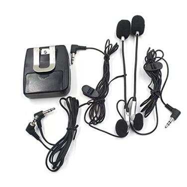 Imagem de MOUDOAUER Capacete de motocicleta para sistema de comunicador de 2 vias para motocicleta fone de ouvido de intercomunicação para motocicleta walkie-talkie frontal e traseiro acessório MP3