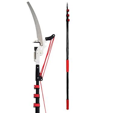 Imagem de Serra de poda telescópica, serra de poste, podador de árvores, serra telescópica extensível para paisagismo, 18 pés/24 pés para podar e aparar galhos, folhas, serra-24 pés