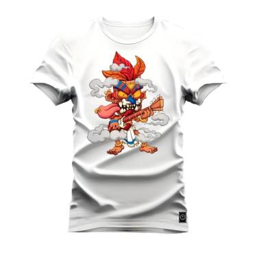 Imagem de Camiseta Plus Size T-Shirt Algodão 100% Algodão Cantor Estiloso Branco G3
