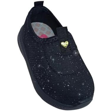 Imagem de Tênis Molekinha Infantil Bebê Shine Comfy Diversão e Glitter Cor:Multi Preto;Tamanho:23