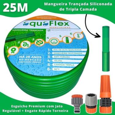 Imagem de Mangueira Aquaflex Verde 25M - Pvc Siliconado Triplo
