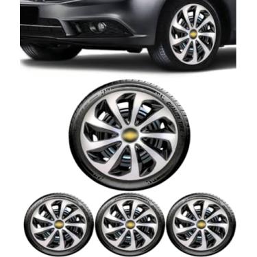 Imagem de Jogo 4 Calotas Esportivas Velox aro 14 (Preto/Prata) Chev Celta Celtinha Agile Cobalt Sonic Montana Meriva Zafira Corsa Corsinha Wind Super Hatch Classic Joy Premium Sedan