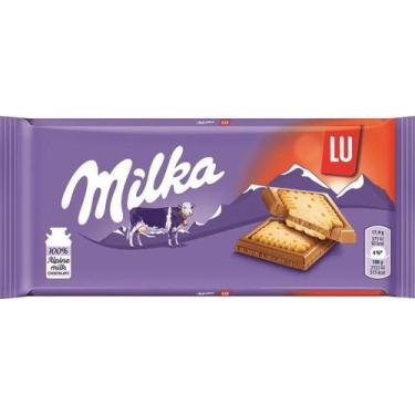 Imagem de Chocolate Ao Leite Com Biscoito Lu Milka Pacote 87G