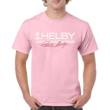 Imagem de Camiseta masculina Shelby Legendary Racing Performance Since 1962 Mustang Cobra GT Muscle Car GT500 Powered by Ford, Rosa claro, XXG