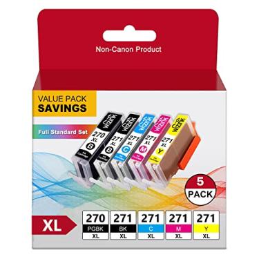 Imagem de WIZINK PGI-270XL CLI-271XL para Canon 270 271 cartuchos de tinta pacote com 5 para Canon PGI-270XL CLI-271XL use com MG7720 TS9020 TS6020 MG5720 MG5721 MG5722 MG6820 MG6821 6822