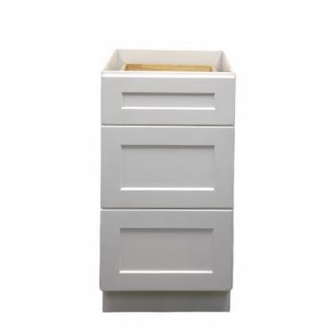 Imagem de Coqueteleira branca 3 gavetas base de banheiro 45,7 cm, armário de armazenamento de gaveta de banheiro