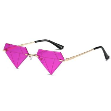 Imagem de Óculos de sol em formato de óculos de sol vintage sem aro para mulheres e homens, óculos retrô para festa rave, 5, tamanho único