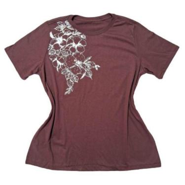 Imagem de Camiseta Flores no Ombro Strass Feminina Plus Size-Feminino