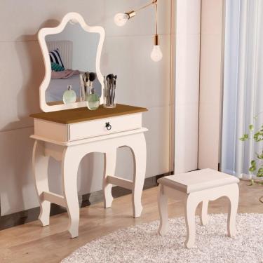 Imagem de Penteadeira Infantil Laila Com Banqueta Pérola Nature