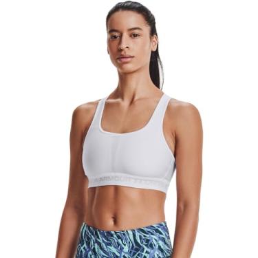 Imagem de Under Armour Sutiã esportivo feminino com costas cruzadas, Branco (100)/Cinza halo, XGG
