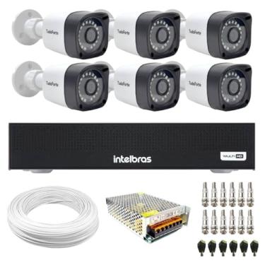 Imagem de Kit 6 Câmeras Tudo Forte TF 2020 B Full HD 1080p Bullet Visão Noturna 20M Proteção IP66 + DVR Gravador Intelbras MHDX 1108-C 8 Canais