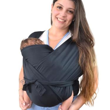 Imagem de Wrap Sling de Bebê Carregador Canguru de Vestir Little Beni Dry Fit (PRETO, M)
