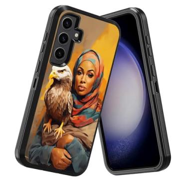 Imagem de DEHJYYIJUY Capa para Samsung Galaxy S24, à prova de choque à prova de poeira/queda, 3 camadas, resistente, capa protetora robusta para Samsung Galaxy S24 5G (6,2 polegadas, 2024), mulheres africanas