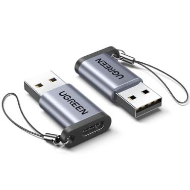 Imagem de UGREEN Adaptador USB C fêmea para USB macho 2 pacotes, tipo C para USB A conversor de cabo de carregador compatível com Apple Watch iPhone 15 14 13 AirPods 3 MacBook Samsung Galaxy Note Googl