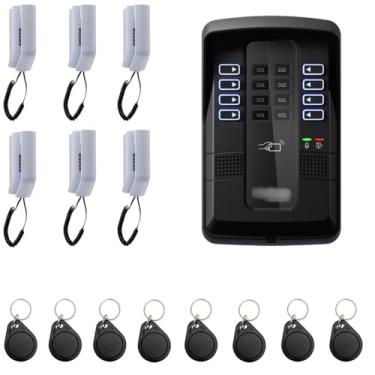 Imagem de Kit Porteiro Interfone Coletivo Eletrônico 06 Pontos Intelbras Com 12 Tags Predial Residencial
