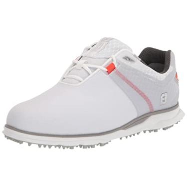 Imagem de FootJoy Sapato de golfe masculino Pro|sl Sport, Branco/Laranja, 7.5 Wide