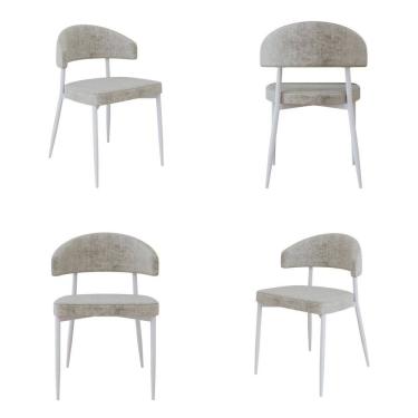 Imagem de Cadeira Bless Fixa com 4 Pés 55 X 52,5 X 77,5 Cm com 4 Unidades Off white/Branco