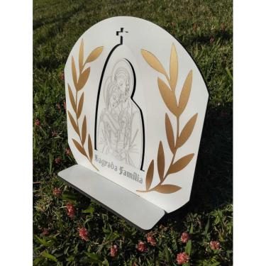 Imagem de Porta Bíblia em Madeira Vazado Sagrada Família