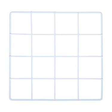 Imagem de YOKIVE Painel de grade de arame de ferro, placa de painéis decorativos | Suportes para exibição de fotos com moldura suspensa para escritório em casa (branco, 20 x 20 cm)