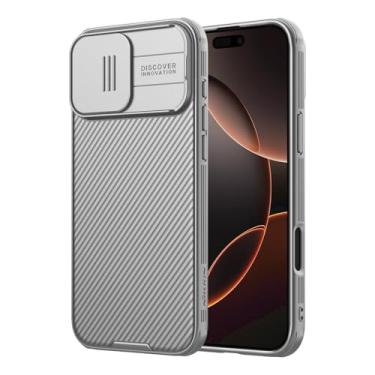 Imagem de Nillkin Capa para iPhone 16 Pro Max com capa deslizante para câmera, [proteção atualizada da lente da câmera] Capa protetora fina à prova de choque para iPhone 16 Pro Max de 6,9 polegadas, titânio