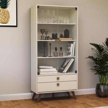 Imagem de Cristaleira 2 Portas 2 Gavetas RT3151 Movelbento - Off White