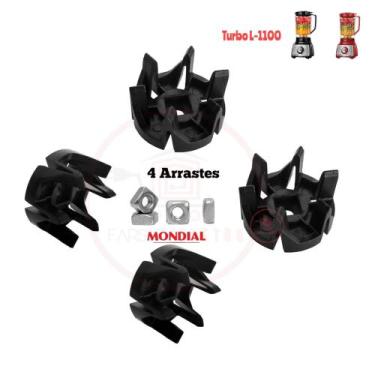 Imagem de Kit 4 Peças de Arraste do Copo Liquidificador Mondial L-1100 Turbo