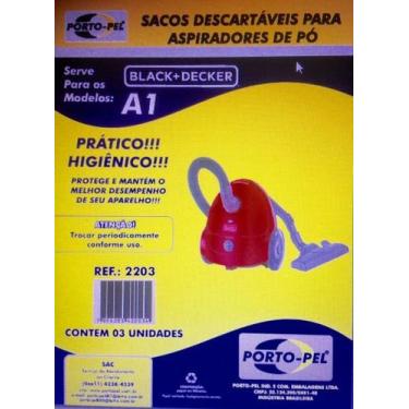 Imagem de Saco aspirador p/ modelo a1 black + decker porto-pel - 3 unidades (cod