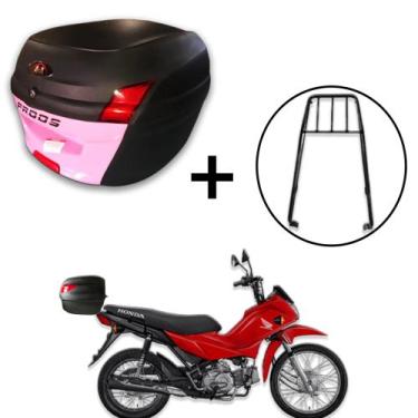 Imagem de Baú 34 litros Awa Proos com Bagageiro para POP 110 2015-2023, Rosa