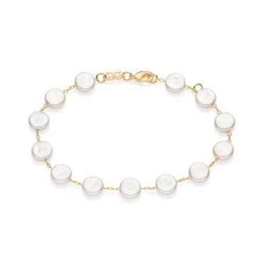 Imagem de Pulseira  banhado ouro 3x 24k 18k e 22k  feminina 13 pérolas barrocas 
