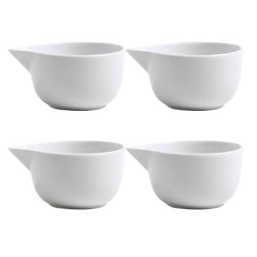 Imagem de Molheira Porcelana Branca 80ml - Finger food - 4 Peças - Mãos e Arte 