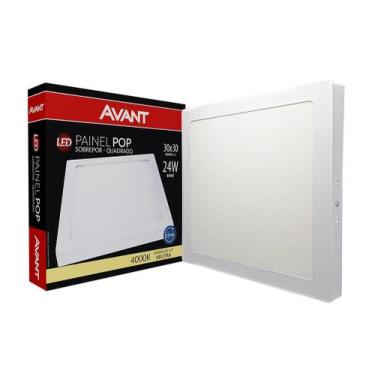 Imagem de KIT c/05 Led Painel Pop Plafon sOBREPOR Quadrado 30x30 NE 4200k 24w Bi