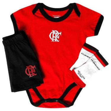 Imagem de Kit Bebê Flamengo Body Shorts e Meia Oficial - Revedor, M