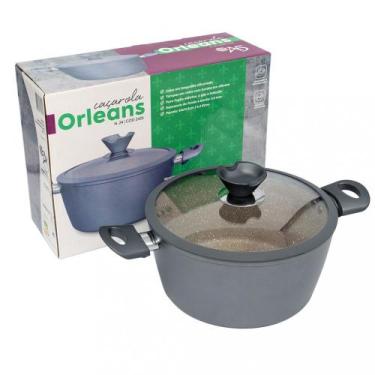 Imagem de Panela A5 Orleans Granito N24 com Tampa Com Indução, Cinza