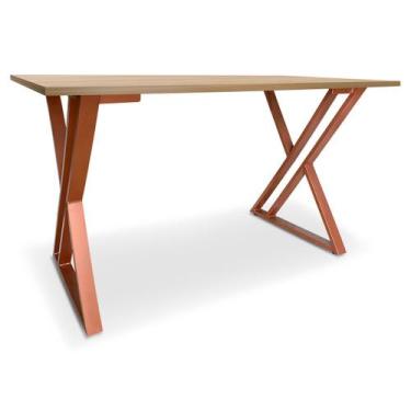 Imagem de Mesa P/ Escritório Jantar Gamer Tampo 1,00x0,60 Qatar  Cobre/Jade - Ge