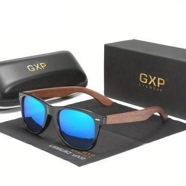 Imagem de Óculos de Moda Polarizados de Madeira Preta Retro GXP, Azul