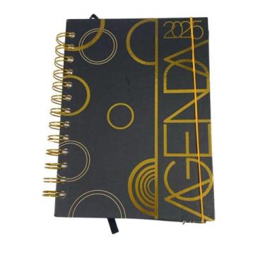 Imagem de Agenda 2025 Preta Com Dourado (M) Ref 98830 Fwb