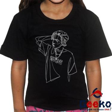 Imagem de Camiseta Infantil J-Hope 100% Algodão BTS K-pop Hoseok Geeko, Preto, 2