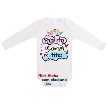 Imagem de body bebê manga longa pacotinho de amor do titio cód 20a - nick aloha,