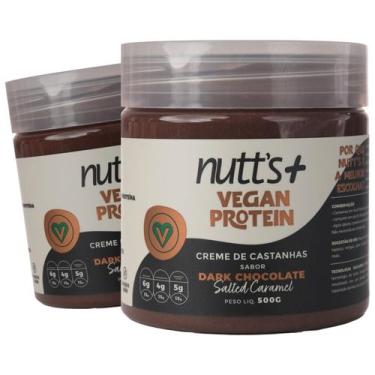 Imagem de Kit 2 Creme De Castanhas Vegan Protein 500g Dark Chocolate - Nutts Mai