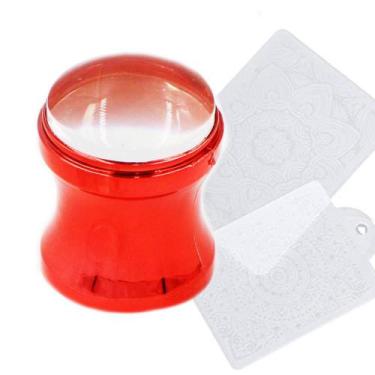 Imagem de Kit carimbo placa e raspador vermelho c/ zoom - MIX DA JO