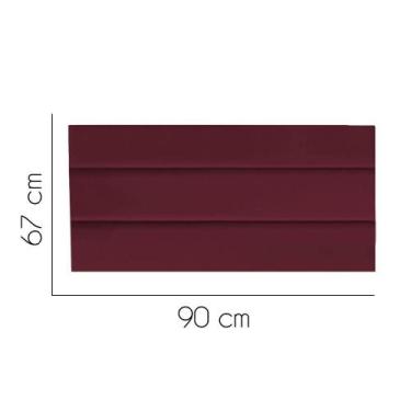Imagem de Painel Estofada Turim 90 cm Solteiro Quarto para Cama Box Suede Bordô 