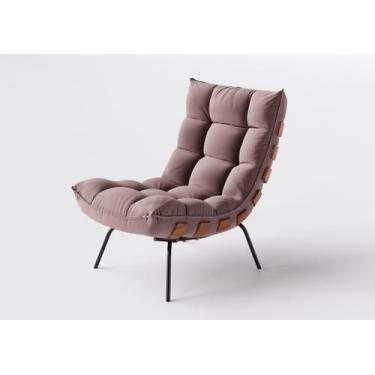 Imagem de Poltrona Costela Para Sala Decorativa Em Suede Rose - Home Mobily - Po