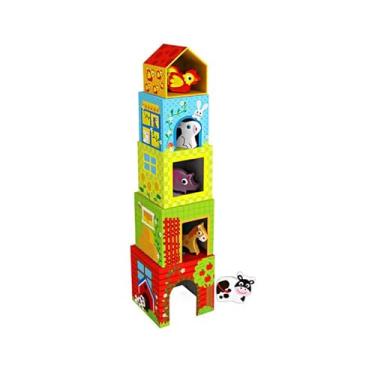 Imagem de Torre de Empilhar Fazenda Animais 10 Peças TKF053, Tooky Toy