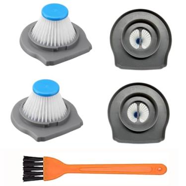 Imagem de Substituição de filtro de vácuo HLVCF10 para filtro Dustbuster, compatível com aspiradores de mão Black e Decker AdvancedClean & Reviva Series - pacote com 4 com 1 escova