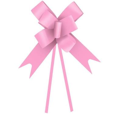 Imagem de 200 Laços Mágico Fácil Pronto Presente Médio Cromus 18mm, Rosa