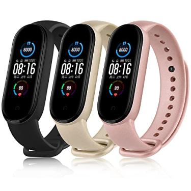 Imagem de Vancle Pacote com 3 pulseiras de substituição para Amazfit Band 5, pulseira esportiva de silicone macio compatível com acessórios Amazfit Band 5