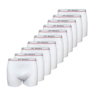Imagem de Kit 10 Cuecas Boxers Infantil Box Algodão Cotton Conforto - Try Basics